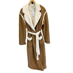 UGG Classic Robe Womens XL Chestnut Brown Sherpa Lined Fleece Long Wrap 1161171